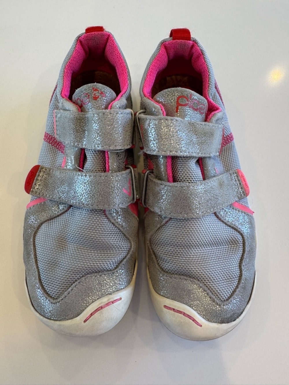 Plae size 12 TY silver & pink tennis shoes